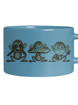 Opičky hrnček makronka Blue Macaron