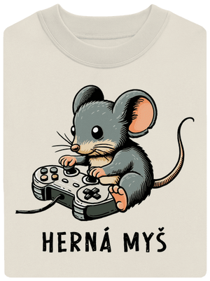 Herná myš unisex mikina bez kapucne Off White