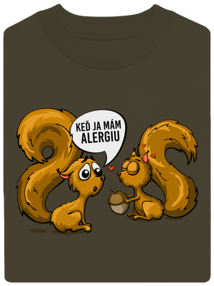 Alergická veverička unisex mikina bez kapucne Urban Khaki