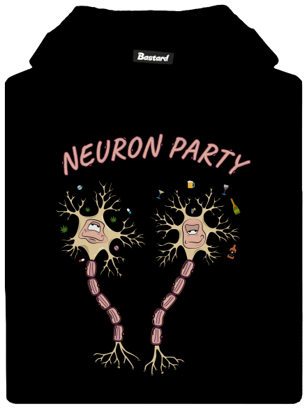 Neuron party detská mikina klokanka Black