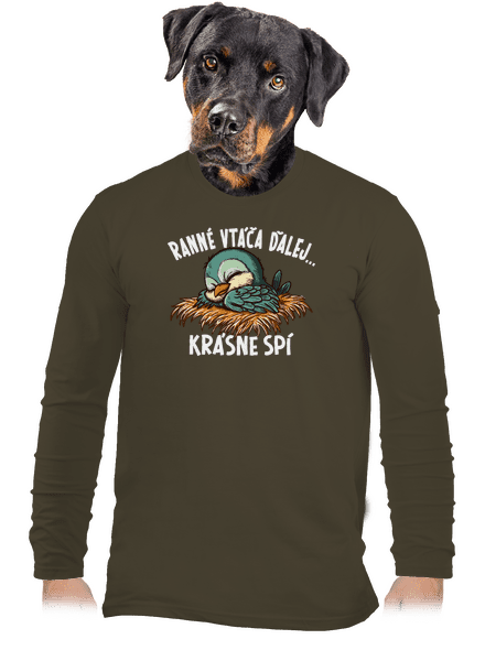 Ranné vtáča spí pánske dlhý rukáv Urban Khaki
