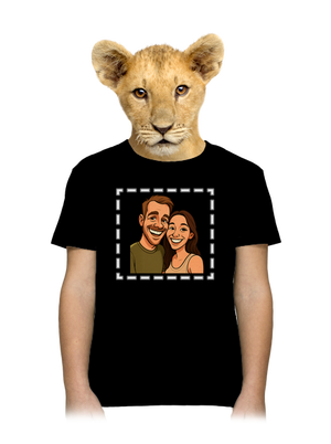 Karikatúra z vlastnej fotky detské tričko Black