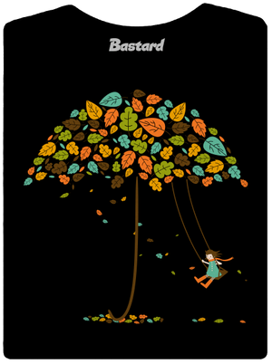 Radosť z jesene dámske tričko s lemom Black