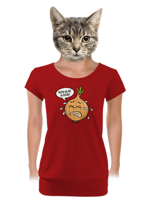 Cibuľa na krúžky dámske tričko s lemom Red Mal