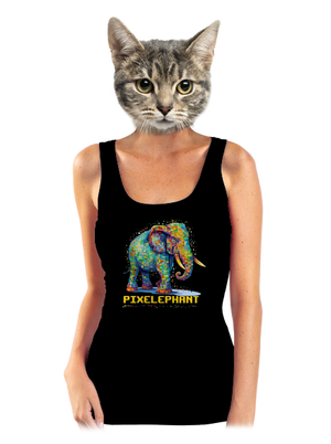 Pixelephant dámske tielko klasické Black