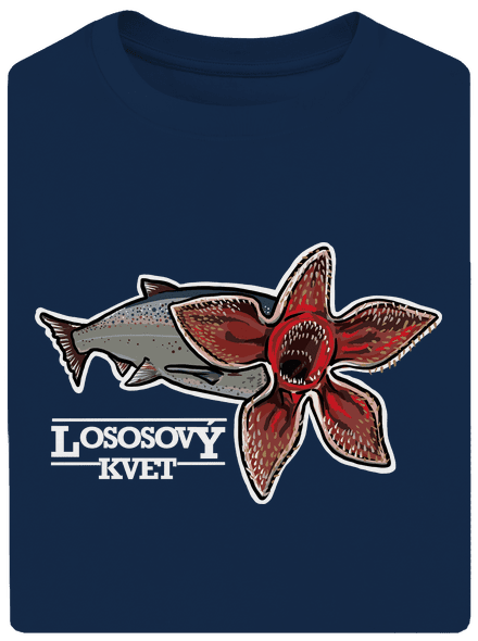 Lososový kvet unisex tričko oversized Midnight Blue