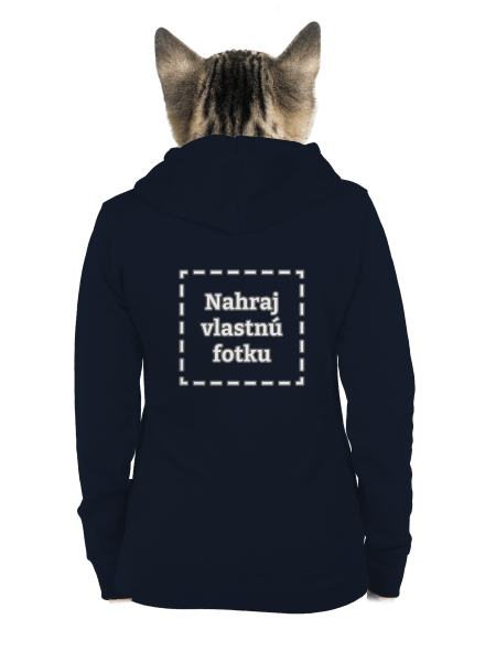 Vlastná potlač dámska mikina na zips Navy Mal