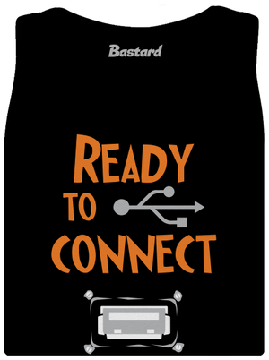 USB pripojenie dámske tielko klasické Black