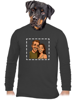 Karikatúra z vlastnej fotky pánske dlhý rukáv Dark Grey