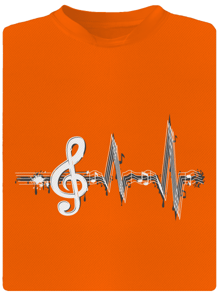 Žijem muzikou detské športové tričko Neon Orange