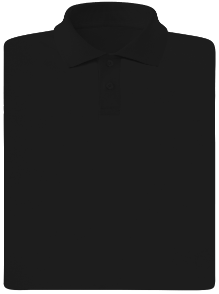Bez potlače pánska polokošeľa Black