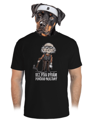 Neklidný bez piva pánske športové tričko Black