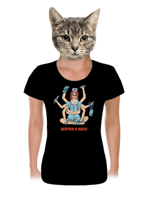 Sestra v akcii dámske tričko Black