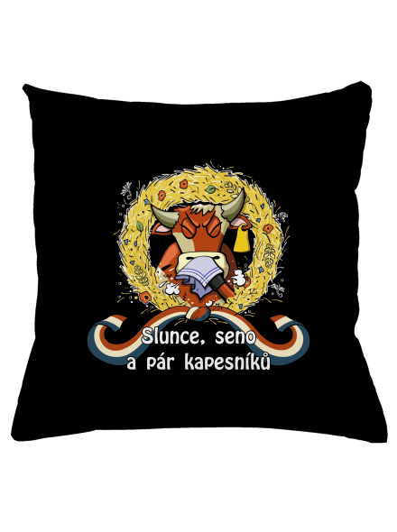 Slunce, seno a pár kapesníků vankúš Black