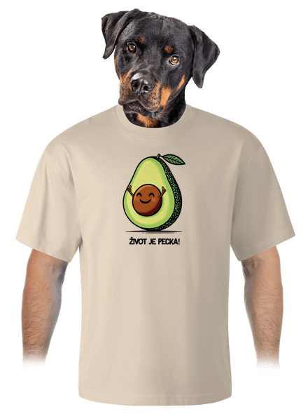 Život je pecka unisex tričko oversized Almond
