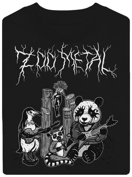 ZOO metal unisex mikina bez kapucne Black