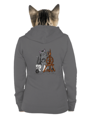 Mačka pradie dámska mikina na zips Steel Gray