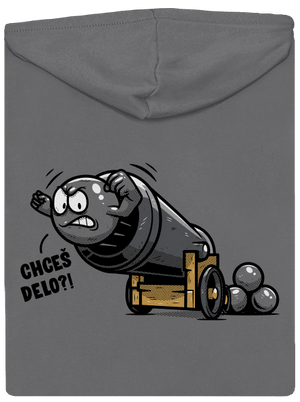 Chceš delo? dámska mikina na zips Steel Gray