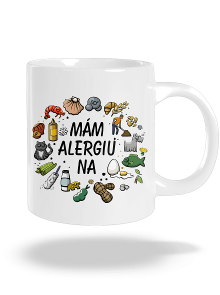 Mám alergiu na... + fix veľký hrnček White