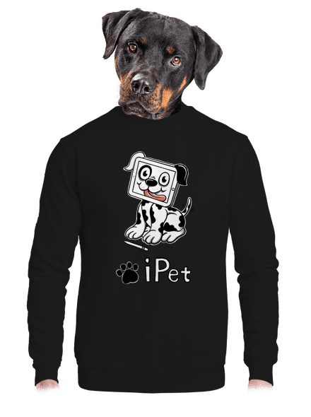 iPet unisex mikina bez kapucne Black