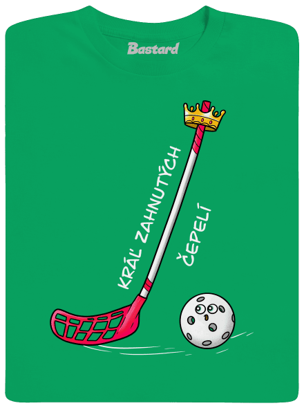 Kráľ zahnutých čepelí - florbal detské tričko Kelly Green