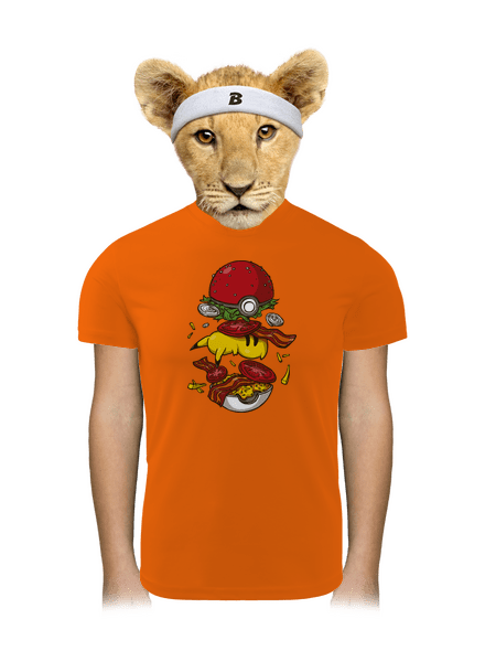 Pokémon burger detské športové tričko Neon Orange