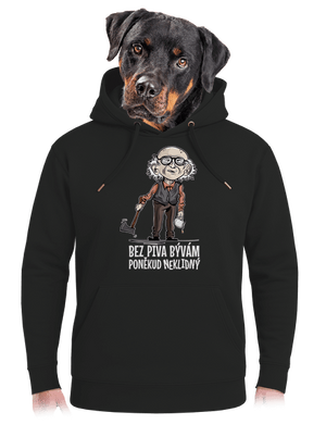 Neklidný bez piva unisex mikina premium Dark Black