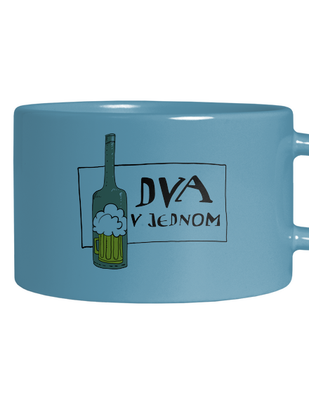 Dva v jednom hrnček makronka Blue Macaron