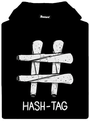 Hash tag pánska mikina klokanka Black