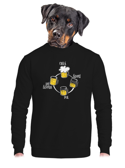 Pivné hodiny unisex mikina bez kapucne Black