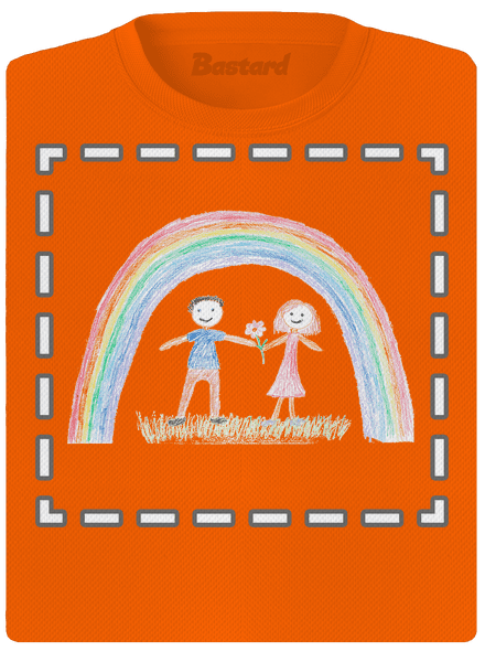 Detské kresby - Nahraj vlastnú dámske športové tričko Neon Orange