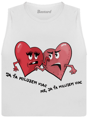 Srdiečka dámske tielko voľné White