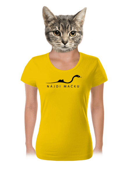 Nájdi mačku dámske tričko Yellow