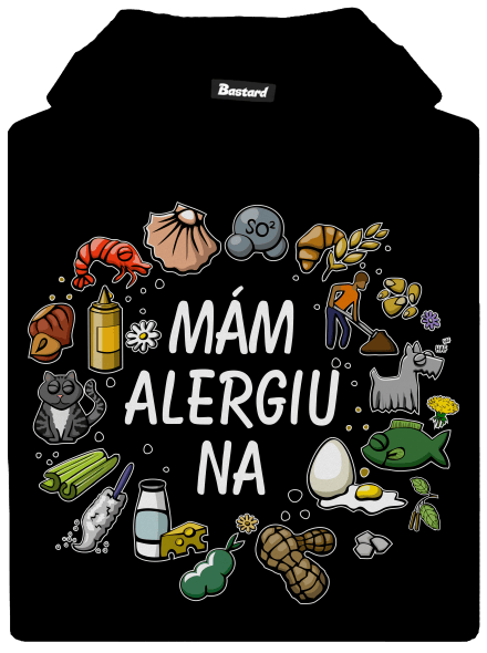 Mám alergiu na... + fix detská mikina klokanka Black