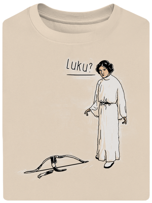 Luke a Leia unisex tričko oversized Almond
