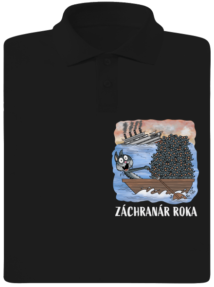 Záchranár roka pánska polokošeľa Black