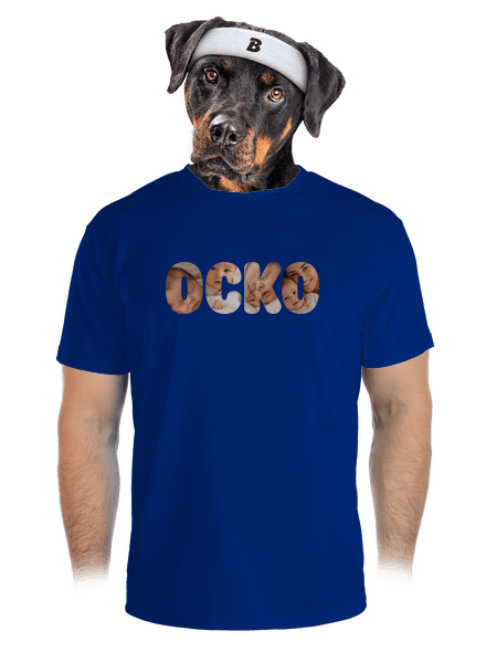 Nápis ocko z vlastných fotiek pánske športové tričko Royal Blue Mal