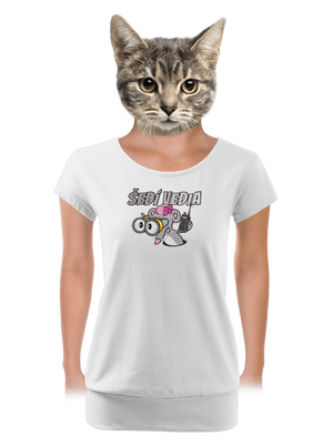 Šedí vedia - myš dámske tričko s lemom White