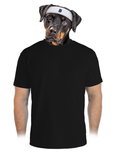 Bez potlače pánske športové tričko Black
