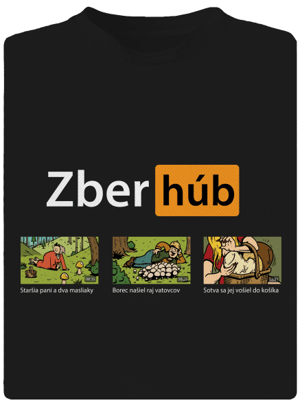 Zber húb pánske športové tričko Black