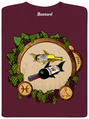 Vínny horoskop: Ryba pánske tričko Burgundy