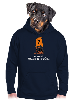 Tu strážim ja pánska mikina klokanka Navy