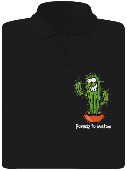 Povedz to kvetom pánska polokošeľa Black