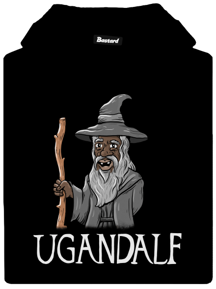 Ugandalf pánska mikina klokanka Black