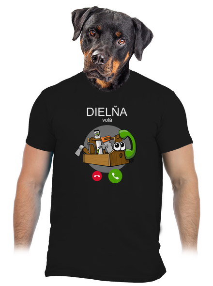 Dielňa volá pánske tričko Black