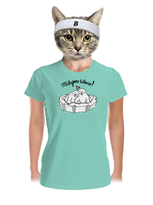 Milujem túlenie dámske športové tričko Mint Mal