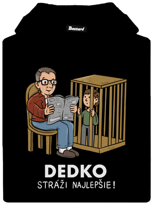 Dedko stráži najlepšie dámska mikina klokanka Black