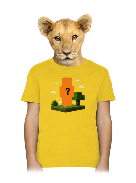 Minecraft z vlastnej fotky detské tričko Gold