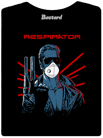 Respirátor dámske tričko s lemom Black