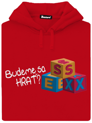 Budeme sa hrať pánska mikina klokanka Red